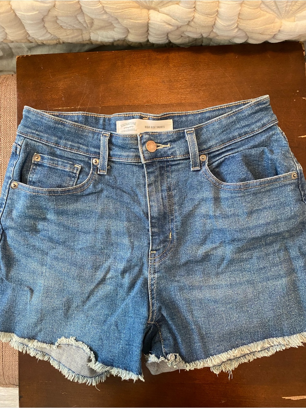 Signature by Levi Strauss High-Rise Denim Shorts in Blue